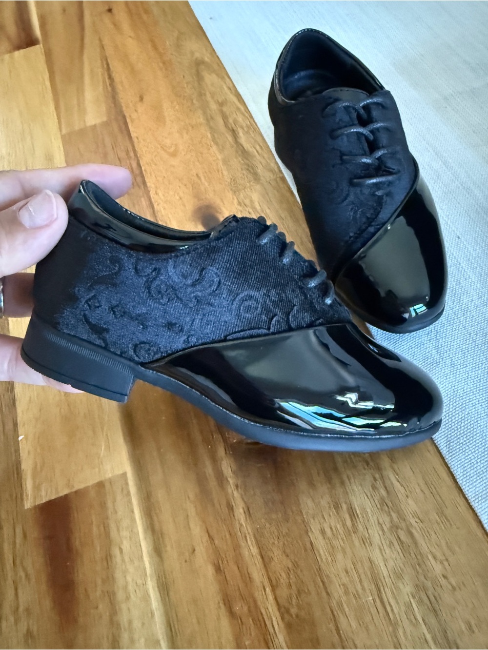 Black Toddler Boy Dress Shoes - Classic Patent & Textured Oxford